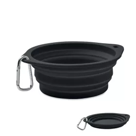 Hordozható ivó/etetőtál 350 ml (Fekete)