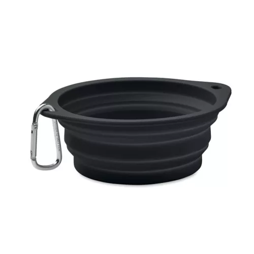 Hordozható ivó/etetőtál 350 ml (Fekete)