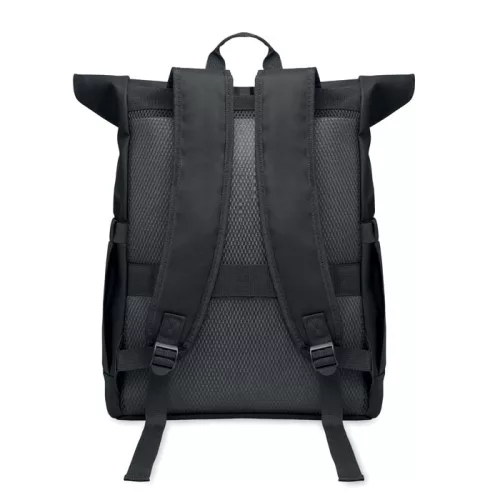 Rolltop laptop hátizsák 600D (Fekete)