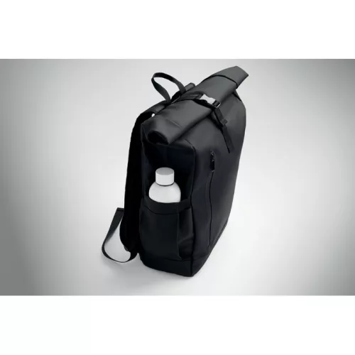 Rolltop laptop hátizsák 600D (Fekete)