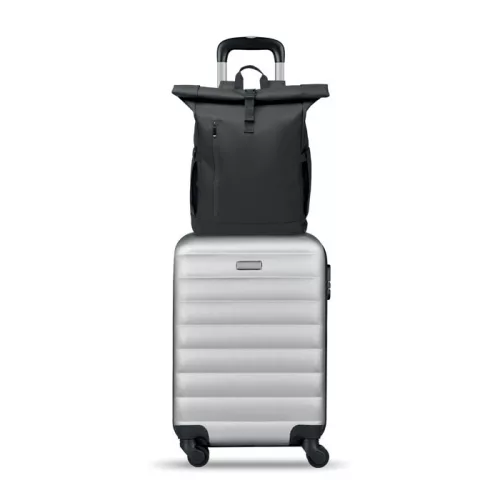 Rolltop laptop hátizsák 600D (Fekete)