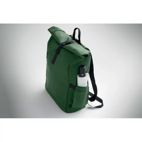 Rolltop laptop hátizsák 600D (Sötétzöld)