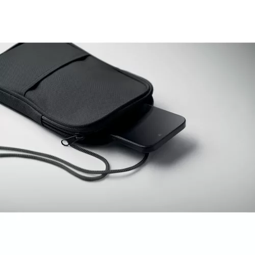 RPET keresztpántos úti tok (Fekete)