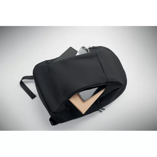 15 col puha PU laptop hátizsák (Fekete)