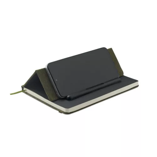 A5 notesz telefontartóval (Sötétzöld)