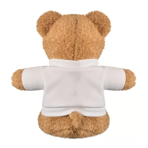 Plüss mackó pólóval 23 cm (Fehér)
