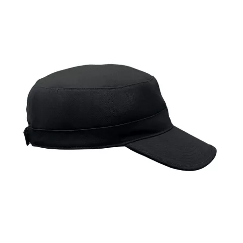 Katonai stílusú sapka 260 g/m² (Fekete)