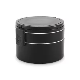 PP kétszintes ételdoboz 950 ml (Fekete)
