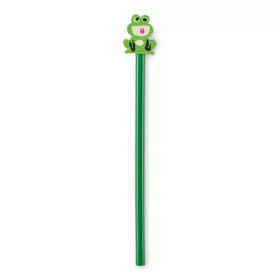 Fa ceruza állatos radírral (Zöld)