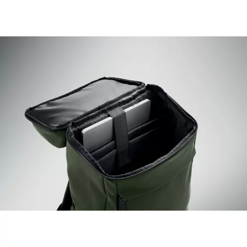 15 colos PU laptop hátizsák (Sötétzöld)