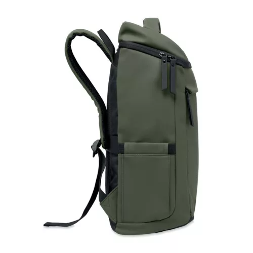 15 colos PU laptop hátizsák (Sötétzöld)