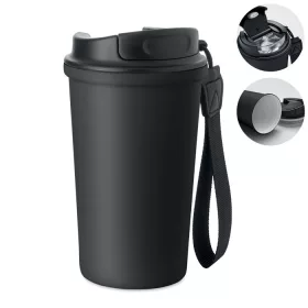 Újrahaszn. acél pohár 400ml (Fekete)