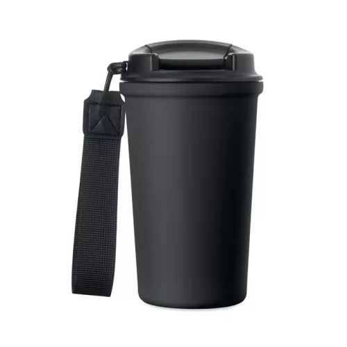 Újrahaszn. acél pohár 400ml (Fekete)