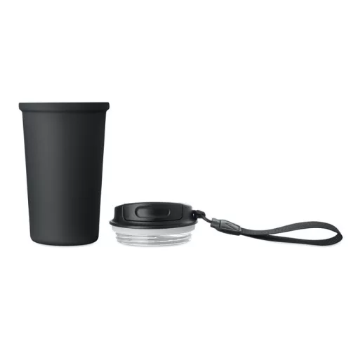 Újrahaszn. acél pohár 400ml (Fekete)