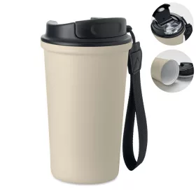Újrahaszn. acél pohár 400ml (Bézs)
