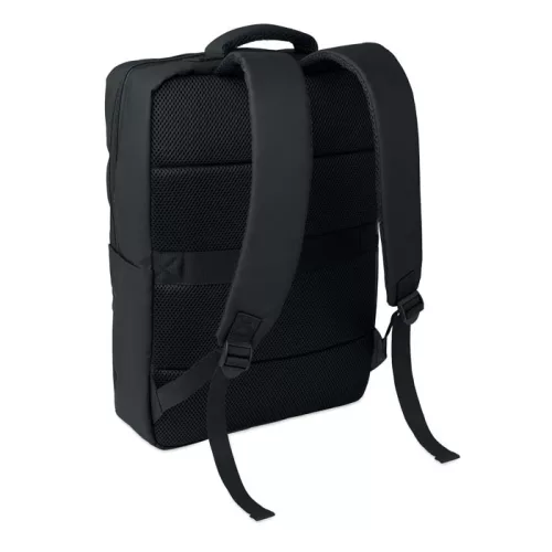 15 col PU RPET laptop hátizsák (Fekete)