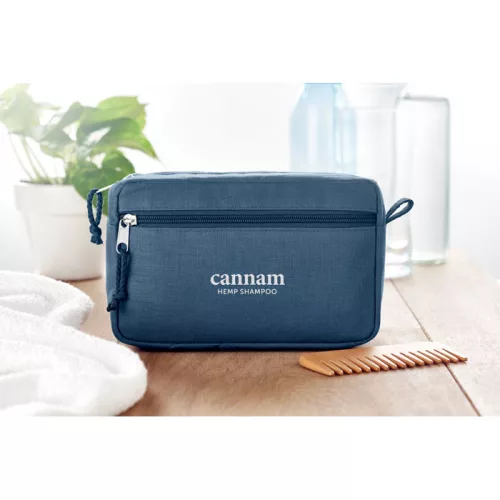 Kenderszövet kozmetikai táska (Kék)