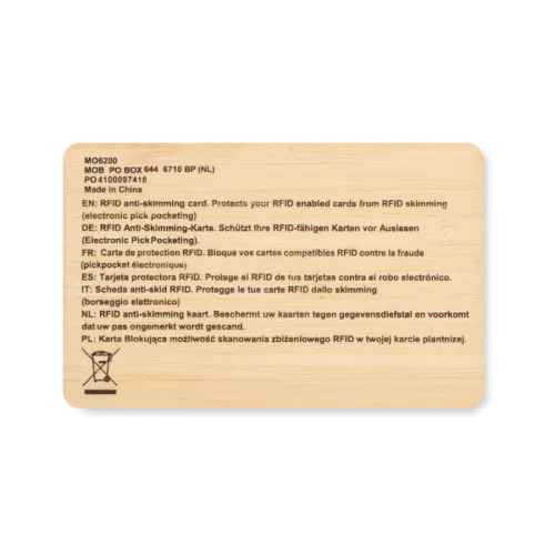 Bambusz RFID kártya
