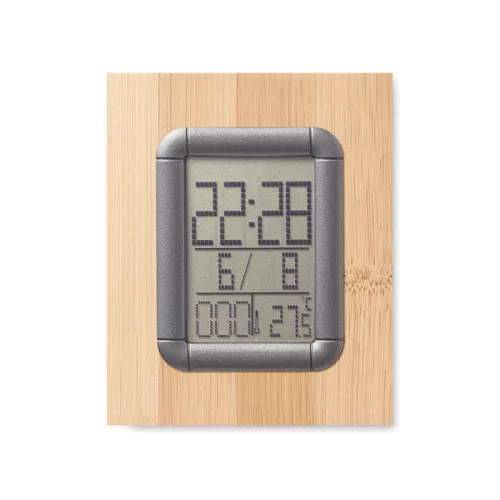 Bambusz tolltartó és LCD óra