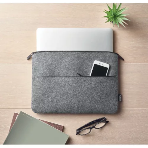 RPET filc cipzáras laptoptáska (Szürke)