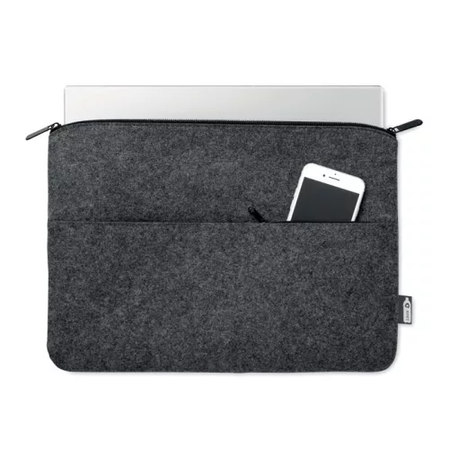 RPET filc cipzáras laptoptáska (Kőszürke)
