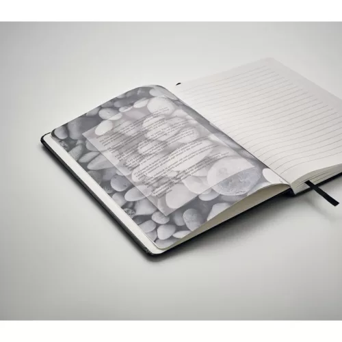 A5 vonalas újrah.karton notesz (Fekete)