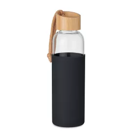 Üveg palack szilikon tok,500ml (Fekete)