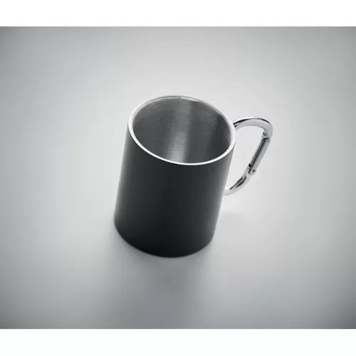 Duplafalú fém bögre 300 ml (Fekete)