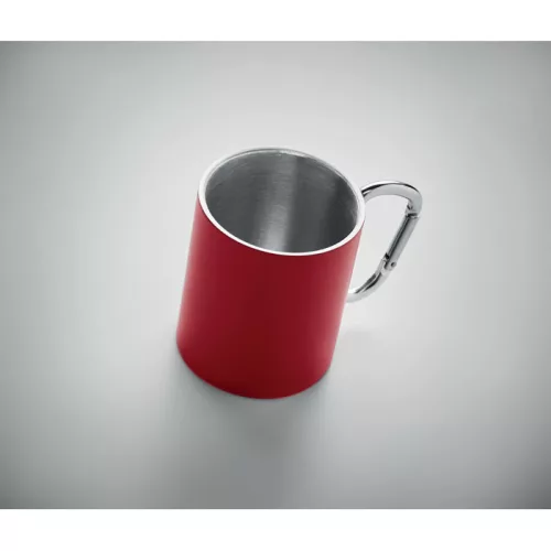 Duplafalú fém bögre 300 ml (Piros)