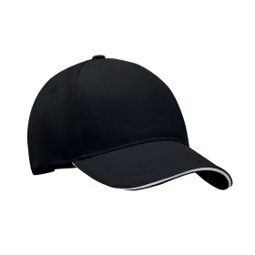 5 panel baseball sapka 260g/m² (Fehér/fekete)