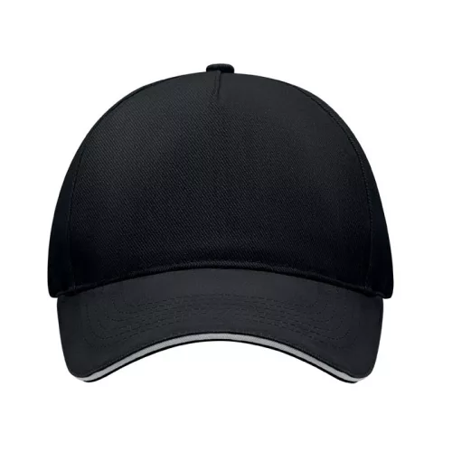 5 panel baseball sapka 260g/m² (Fehér/fekete)