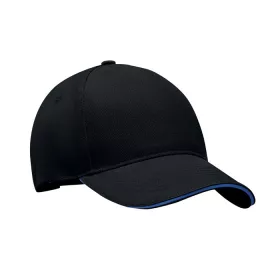 5 panel baseball sapka 260g/m² (Fekete/kék)