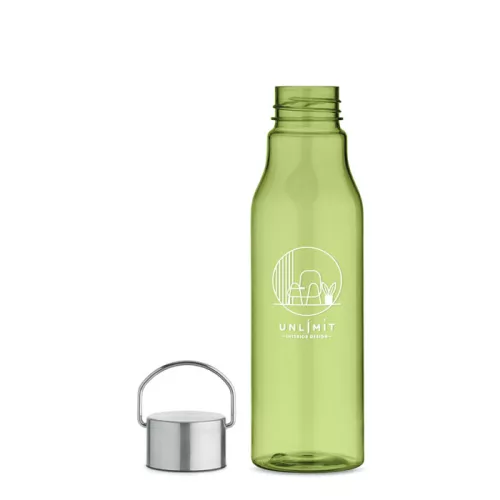 RPET palack, acél fedél 600 ml (Áttetsző Lime)