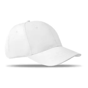 6 panel baseball sapka 160g/m² (Fehér)
