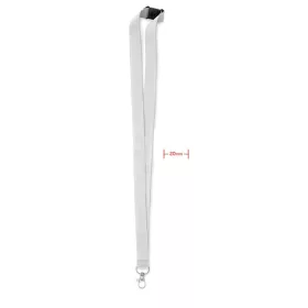 Nyakpánt karabinerrel, 20 mm (Fehér)