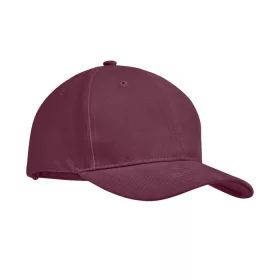 6 panel baseball sapka 270g/m² (Bordó)