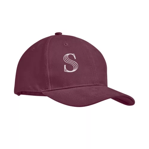 6 panel baseball sapka 270g/m² (Bordó)