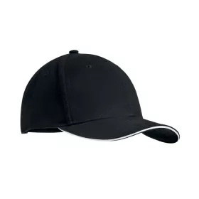 6 panel baseball sapka 270g/m² (Fehér/fekete)