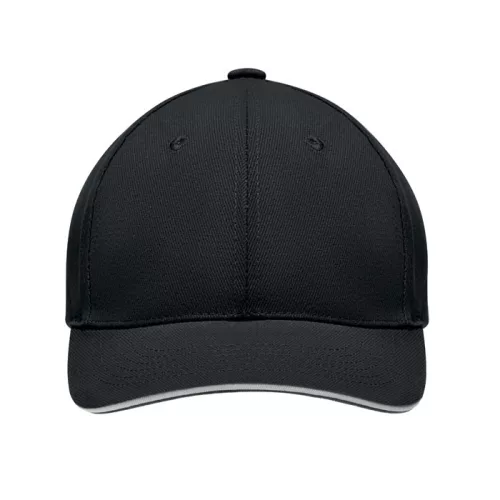 6 panel baseball sapka 270g/m² (Fehér/fekete)