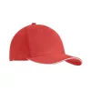 6 panel baseball sapka 270g/m² (Fehér/piros)