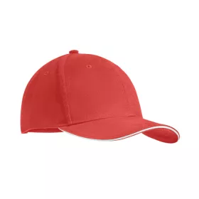 6 panel baseball sapka 270g/m² (Fehér/piros)