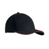 6 panel baseball sapka 270g/m² (Fekete/piros)