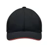 6 panel baseball sapka 270g/m² (Fekete/piros)