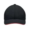 6 panel baseball sapka 270g/m² (Fekete/piros)
