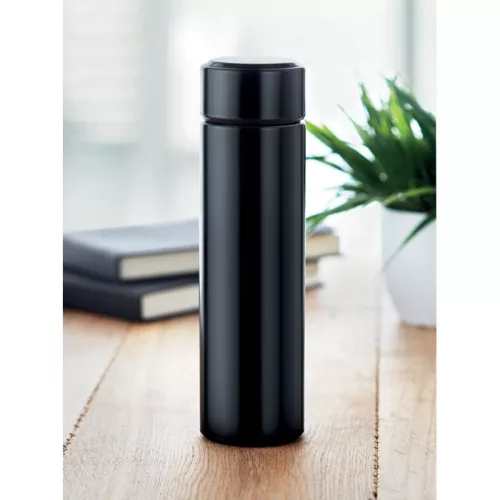 Palack hőmérővel 450 ml (Fekete)