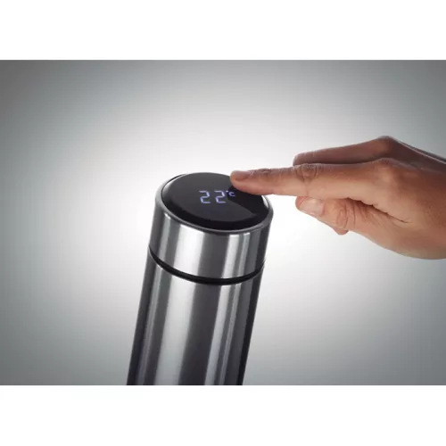 Palack hőmérővel 450 ml (Matt Ezüst)