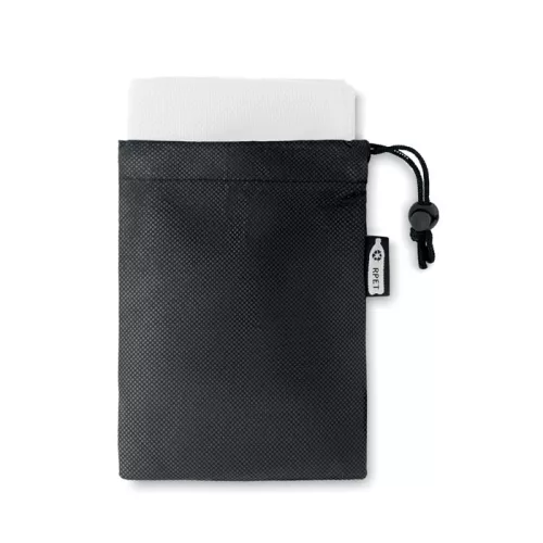 RPET sporttörölköző tokban (Fehér)