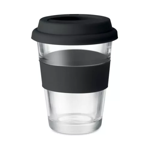 Üveg pohár, 350 ml (Fekete)