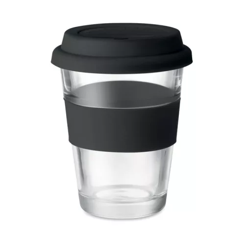 Üveg pohár, 350 ml (Fekete)